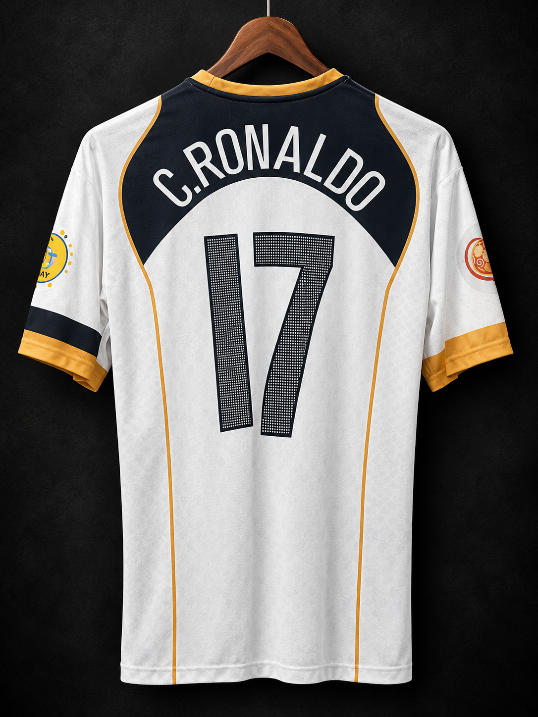 Ronaldo #17 | Portugal 2004 Euro Away | Embroidery Logos | Oversized Five Sleeves | haramball.in