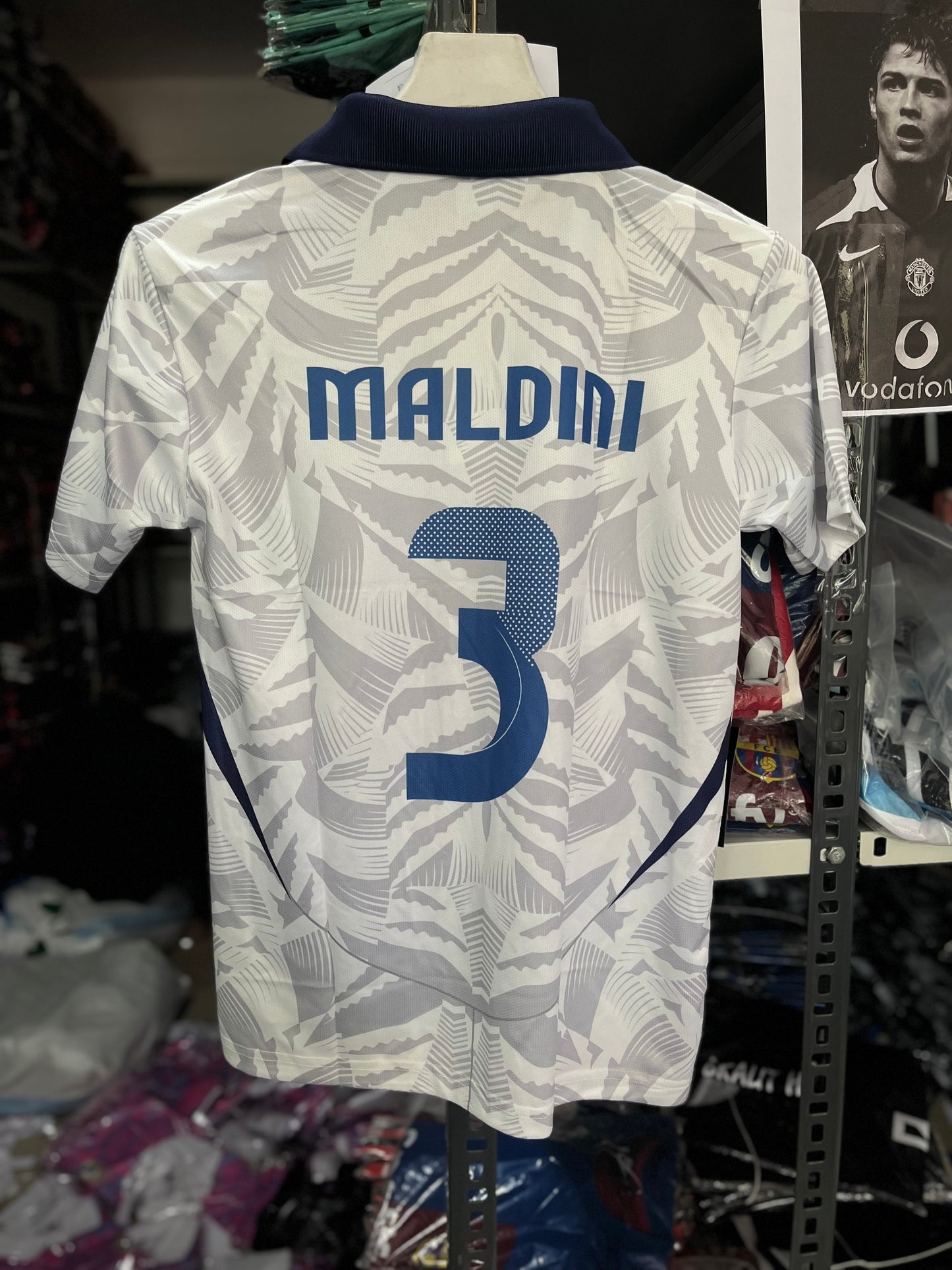 Maldini #03 | Italy Away | Sublimation Print | Collar with Button | haramball.in