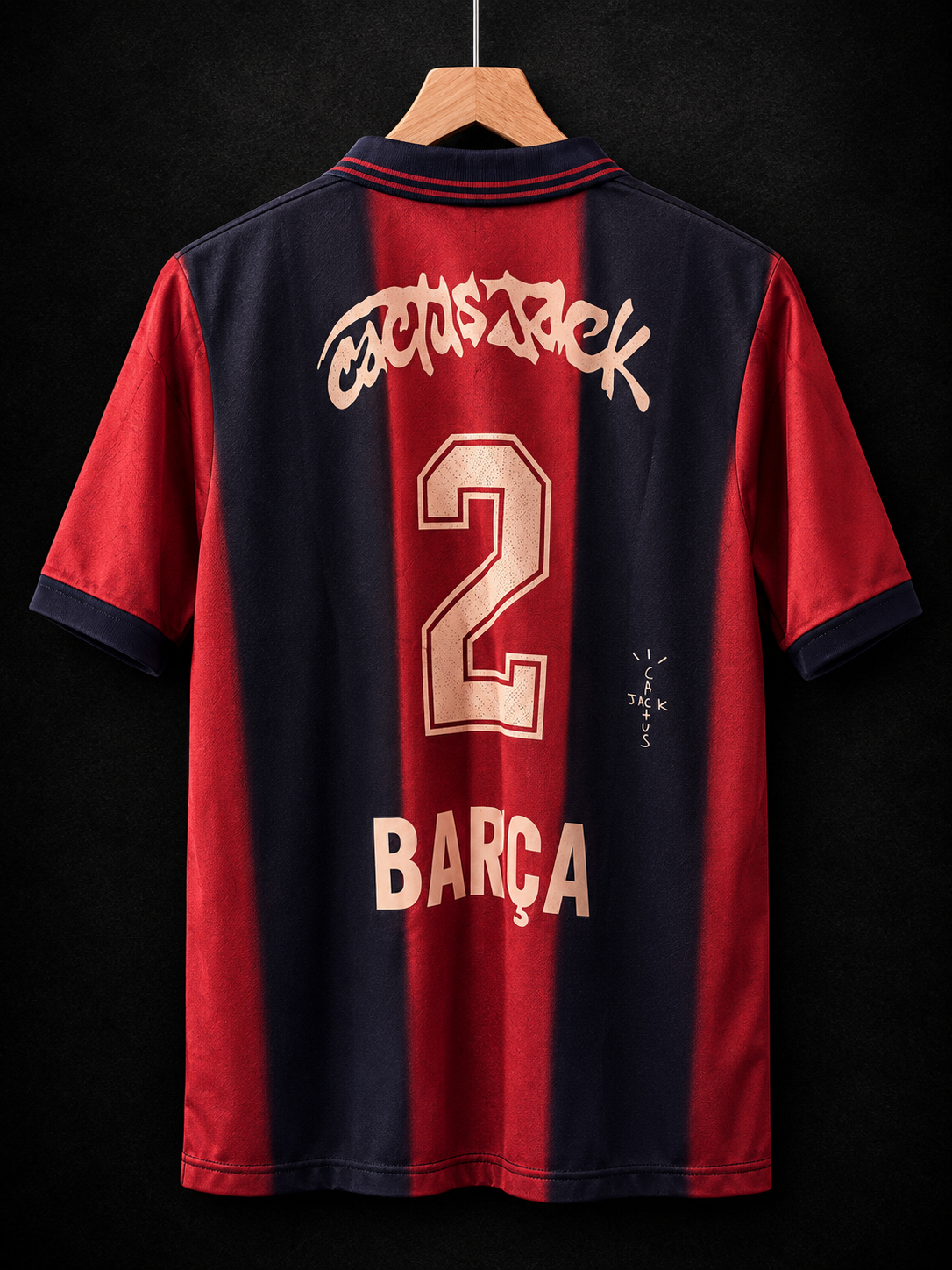 Travis Scott | Fc Barcelona | Embroidery Logos | Oversized Five Sleeves | haramball.in