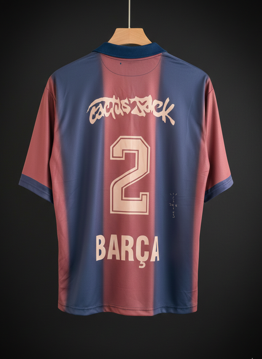 Barcelona x Travis Scott Special Edition Jersey – Five Sleeve Collar | Embroidered Finish