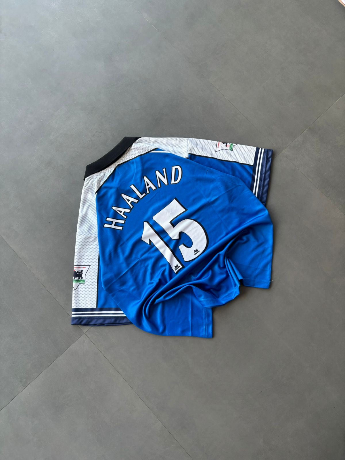 Haaland #10 Manchester City 1999/2000 Retro Kit Five Sleeve With Collar And Embroidery