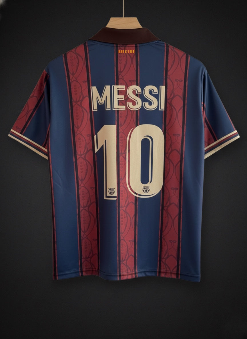 Messi #10 Barcelona Special Edition Five Sleeve With Collar And Embroidery
