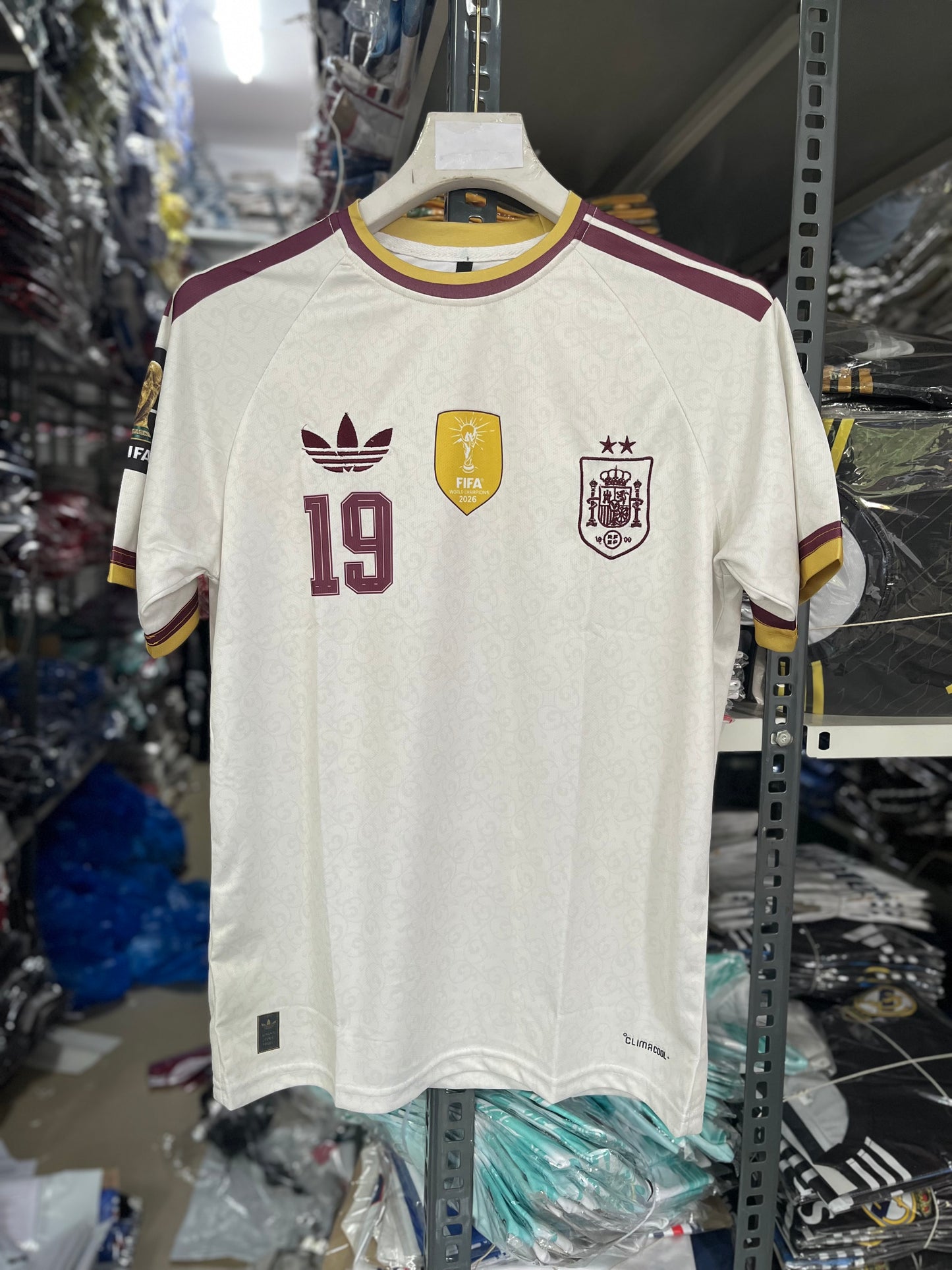 Lamine Yamal #19 | Spain away 2026 World Cup champions | Embroidery Logos | haramball.in