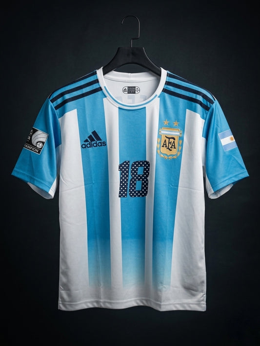 Messi #18 | Argentina | 2005 Confederation Cup | Five Sleeves | Sublimation Print