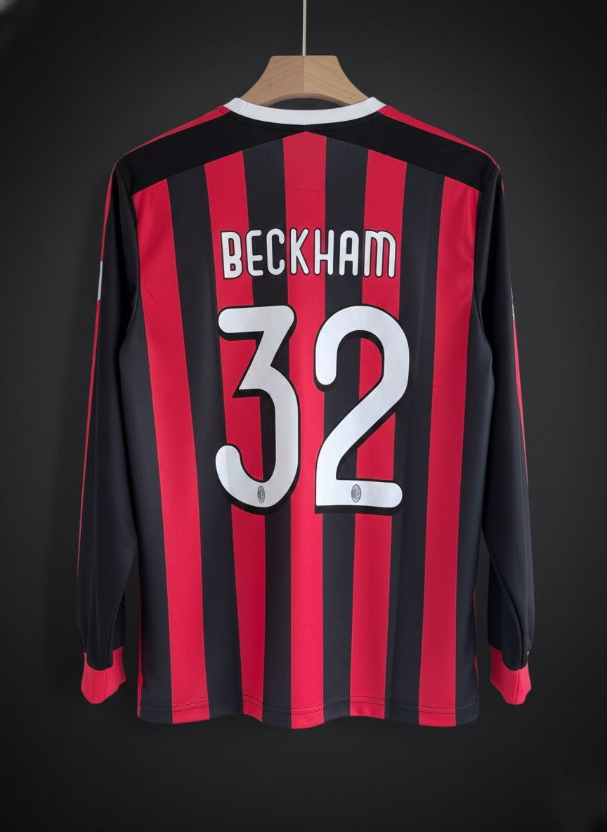 Beckham-32 AC Milan 2009/10 Home Jersey – Classic Long Sleeve (Printed Edition)