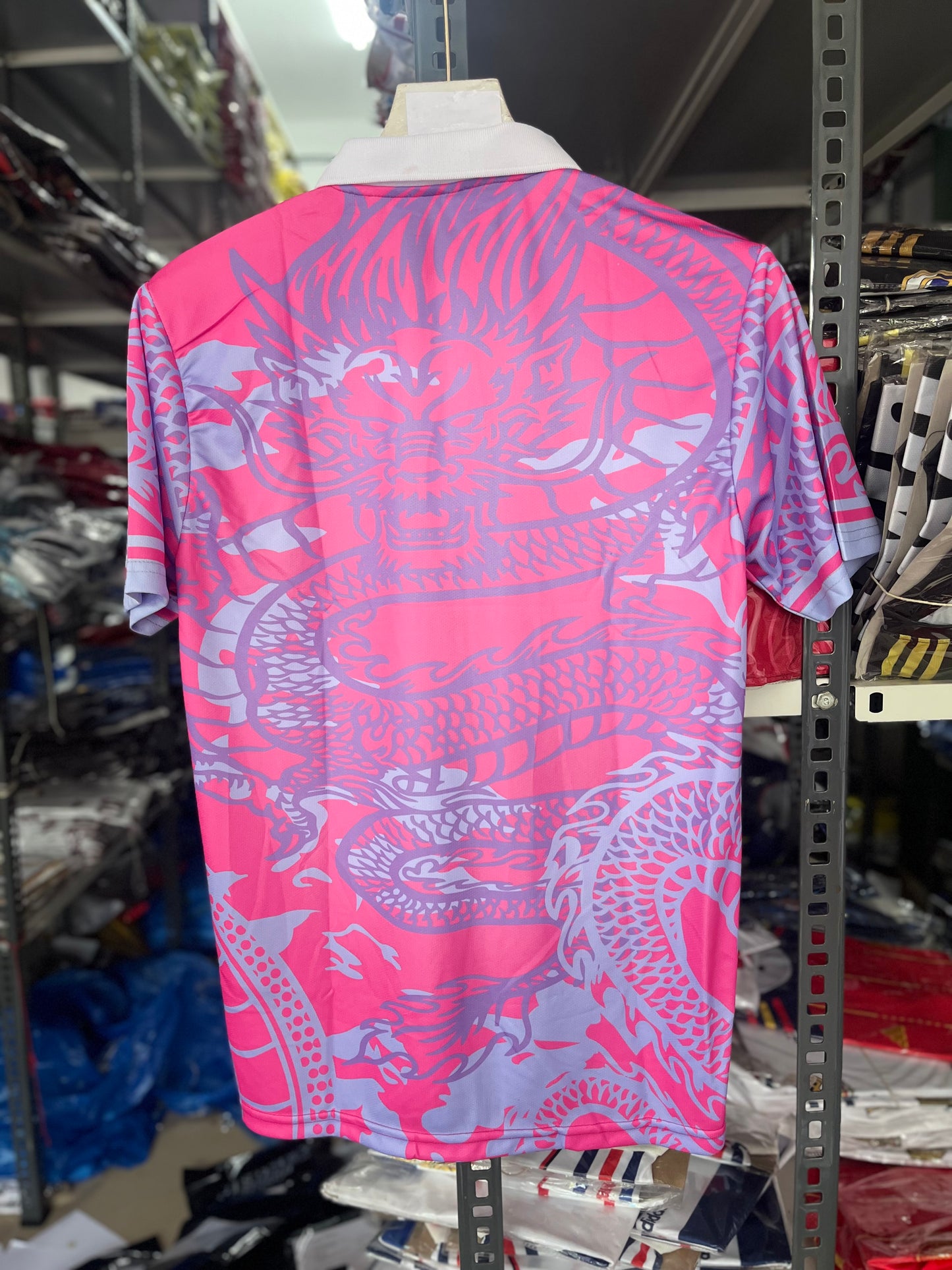 Real Madrid | Pink Dragon | Collar with Button | Sublimation Print | haramball.in