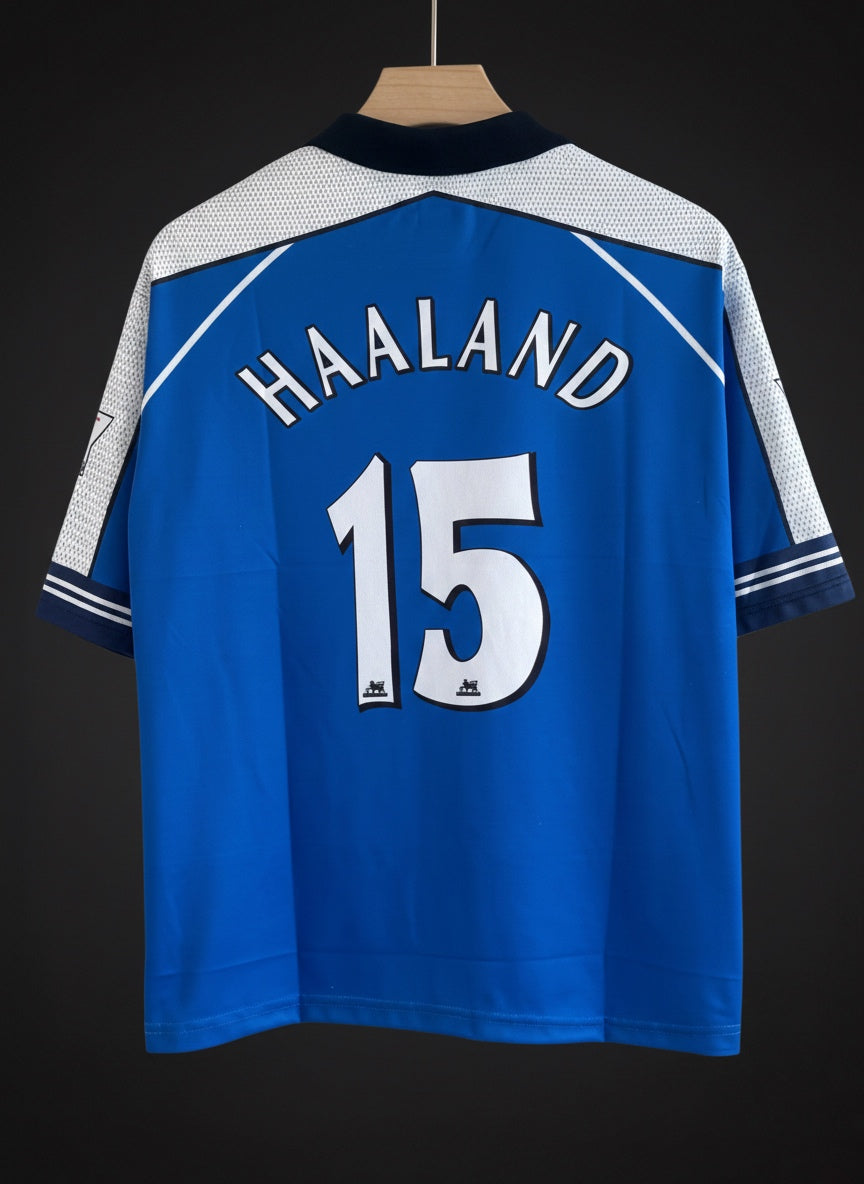 Haaland #10 Manchester City 1999/2000 Retro Kit Five Sleeve With Collar And Embroidery