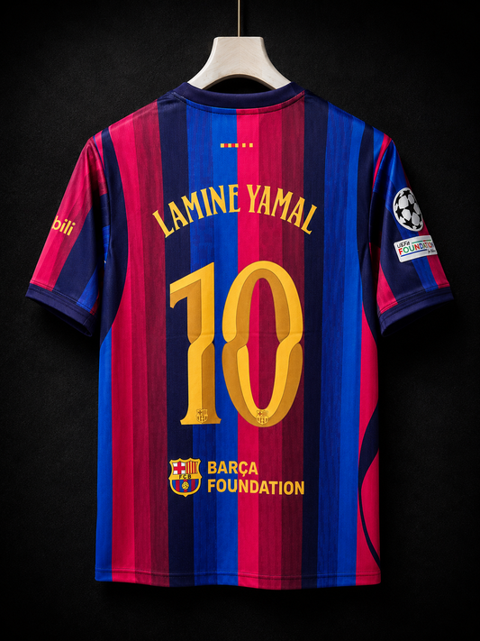 Lamine Yamal #10 | Fc Barcelona 2026/27 Home | Embroidery Logos | haramball.in