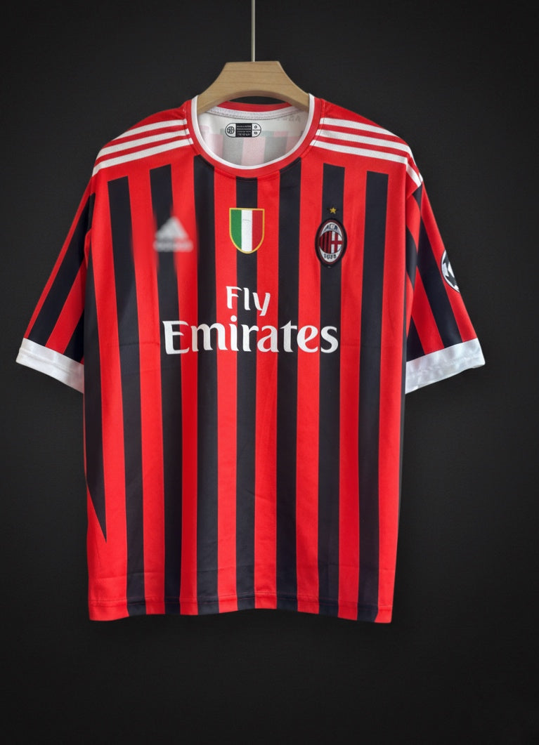 Gattuso-8 AC Milan 2011/12 Home Jersey – Five Sleeve Edition (Embroidered Logos)