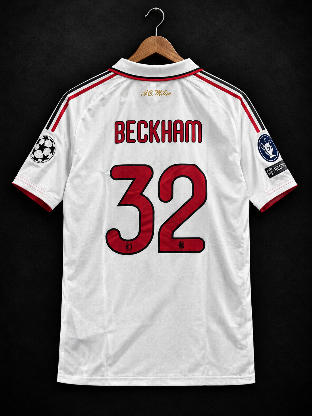 Beckham #32 | Ac Milan 2009/10 away | Embroidery Logos | Oversized Five Sleeves | haramball.in