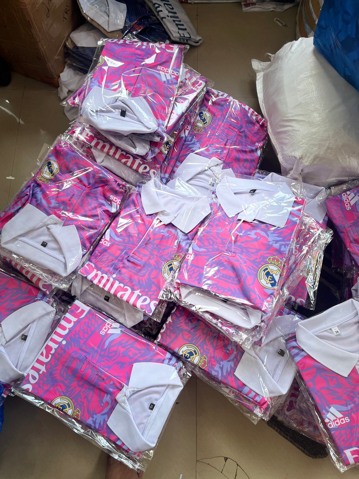 Real Madrid | Pink Dragon | Collar with Button | Sublimation Print | haramball.in
