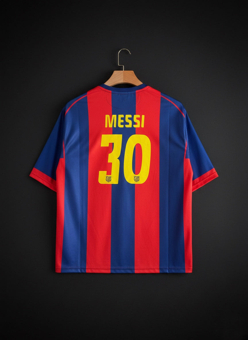 Messi #30 FC Barcelona 2004/05 Home Jersey | Five Sleeve Edition with Embroidery