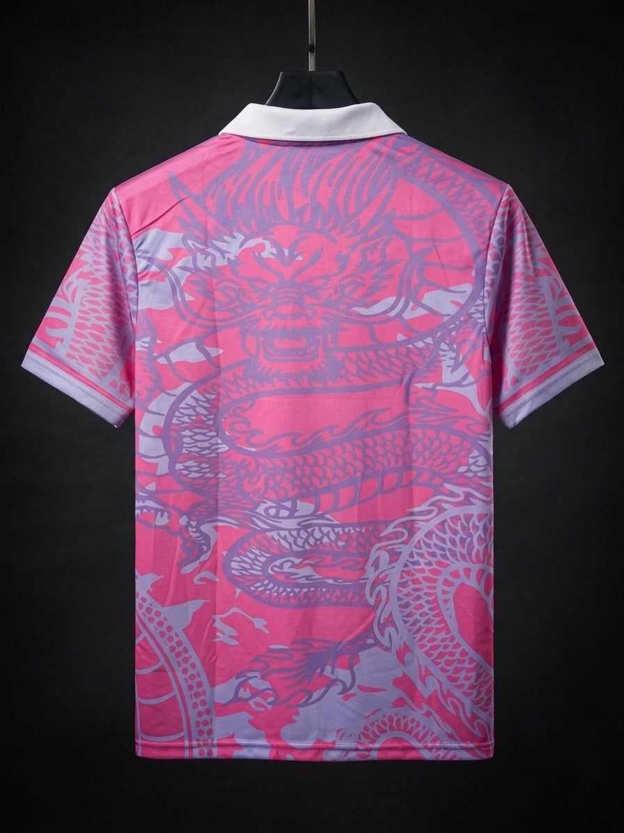 Real Madrid | Pink Dragon | Collar with Button | Sublimation Print | haramball.in