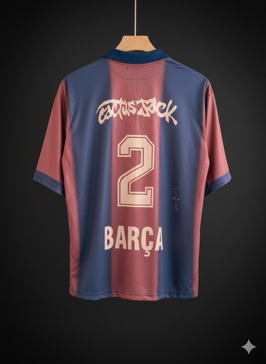 Barcelona x Travis Scott Special Edition Jersey – Five Sleeve Collar | Embroidered Finish