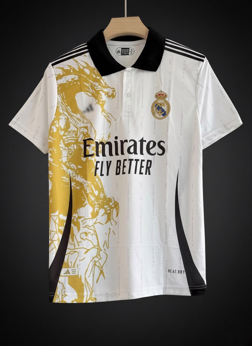 Real Madrid Special Edition – Gold Legacy Button Collar Jersey