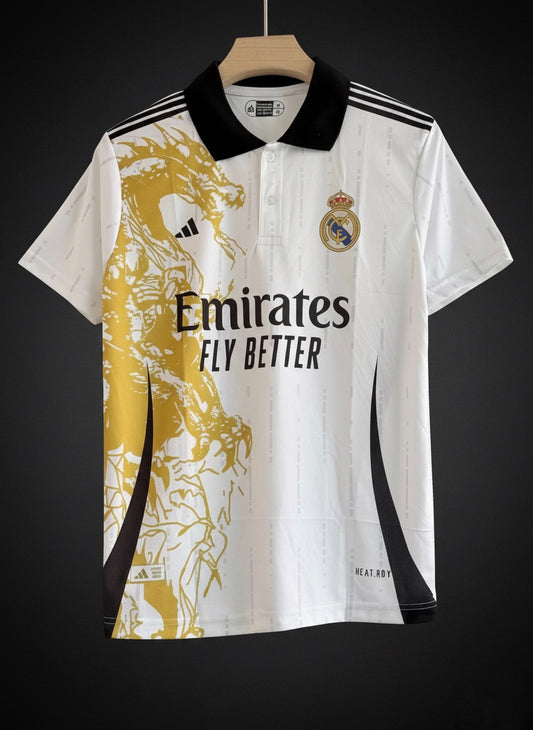 Real Madrid Special Edition – Gold Legacy Button Collar Jersey