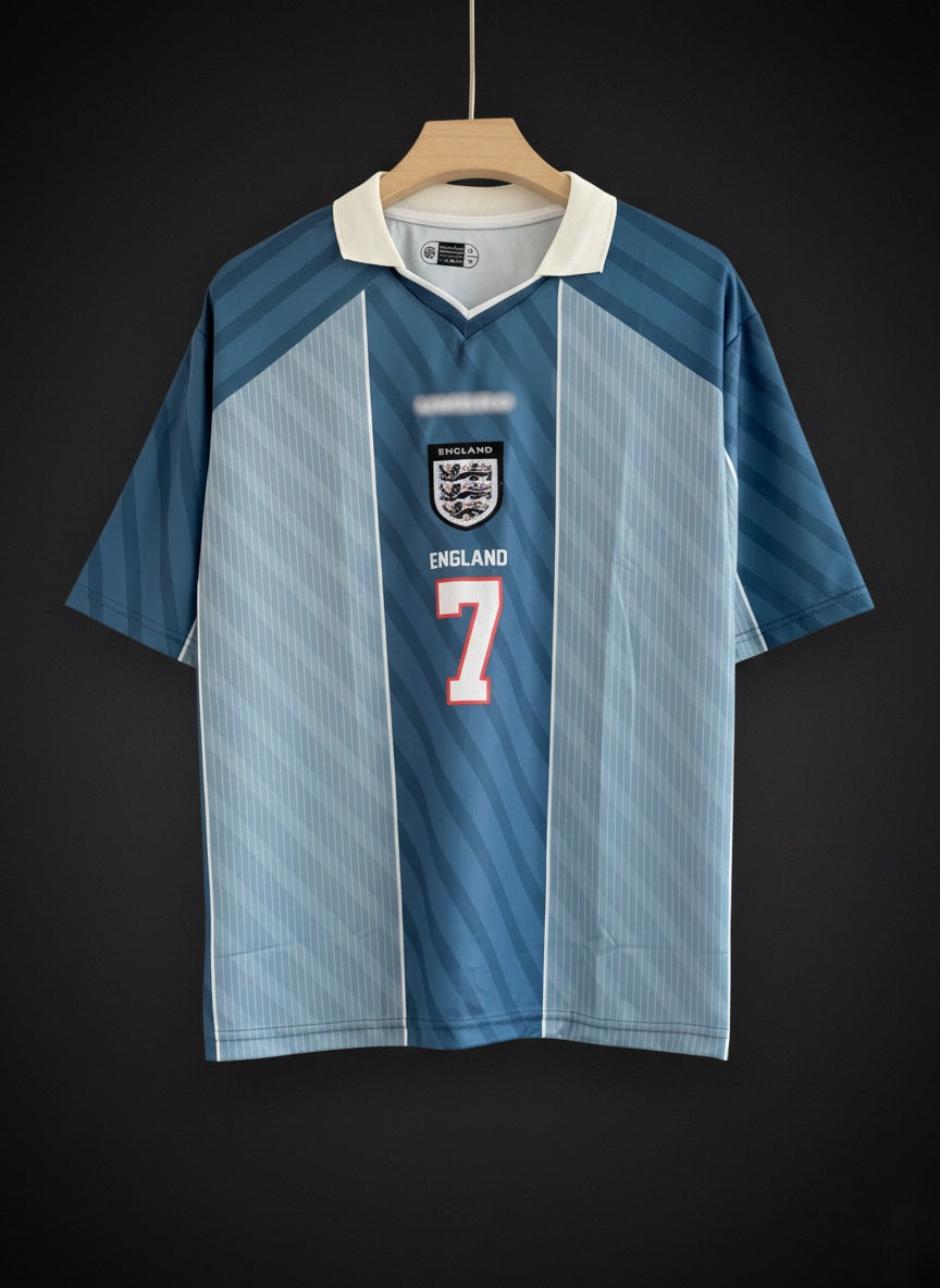 England 1998 Away Jersey – Beckham #7
(Embroidered · Five-Sleeve Retro Edition)