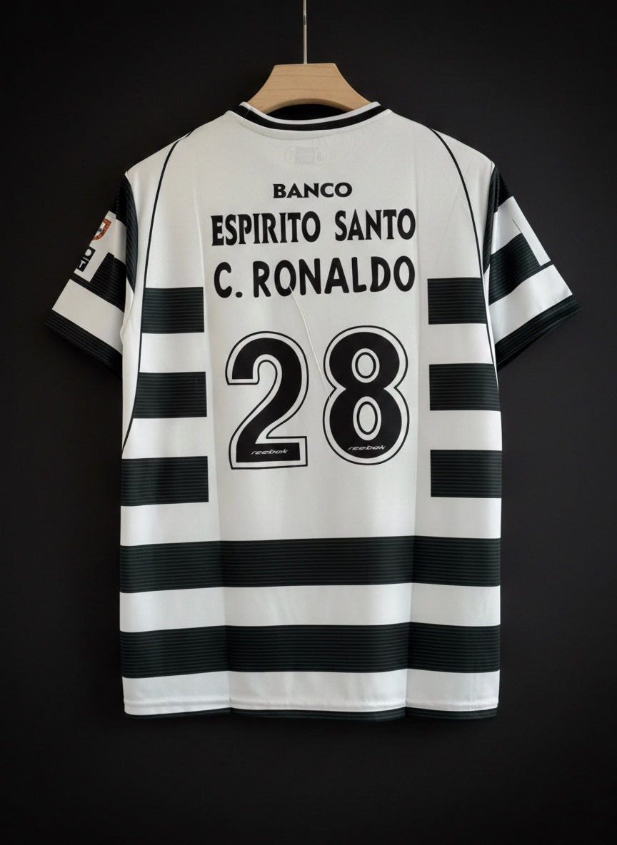 Ronaldo-28 Sporting Lisbon 2002/03 Home Jersey – Classic Short Sleeve (Printed Edition)