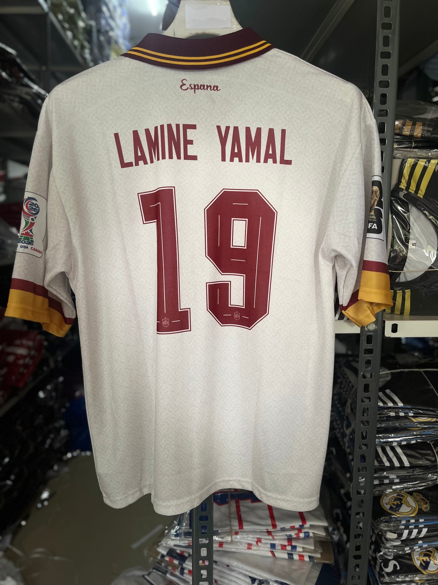 Lamine Yamal #19 | Spain Away World Cup 2026 | Five Sleeves | Sublimation Print | haramball.in