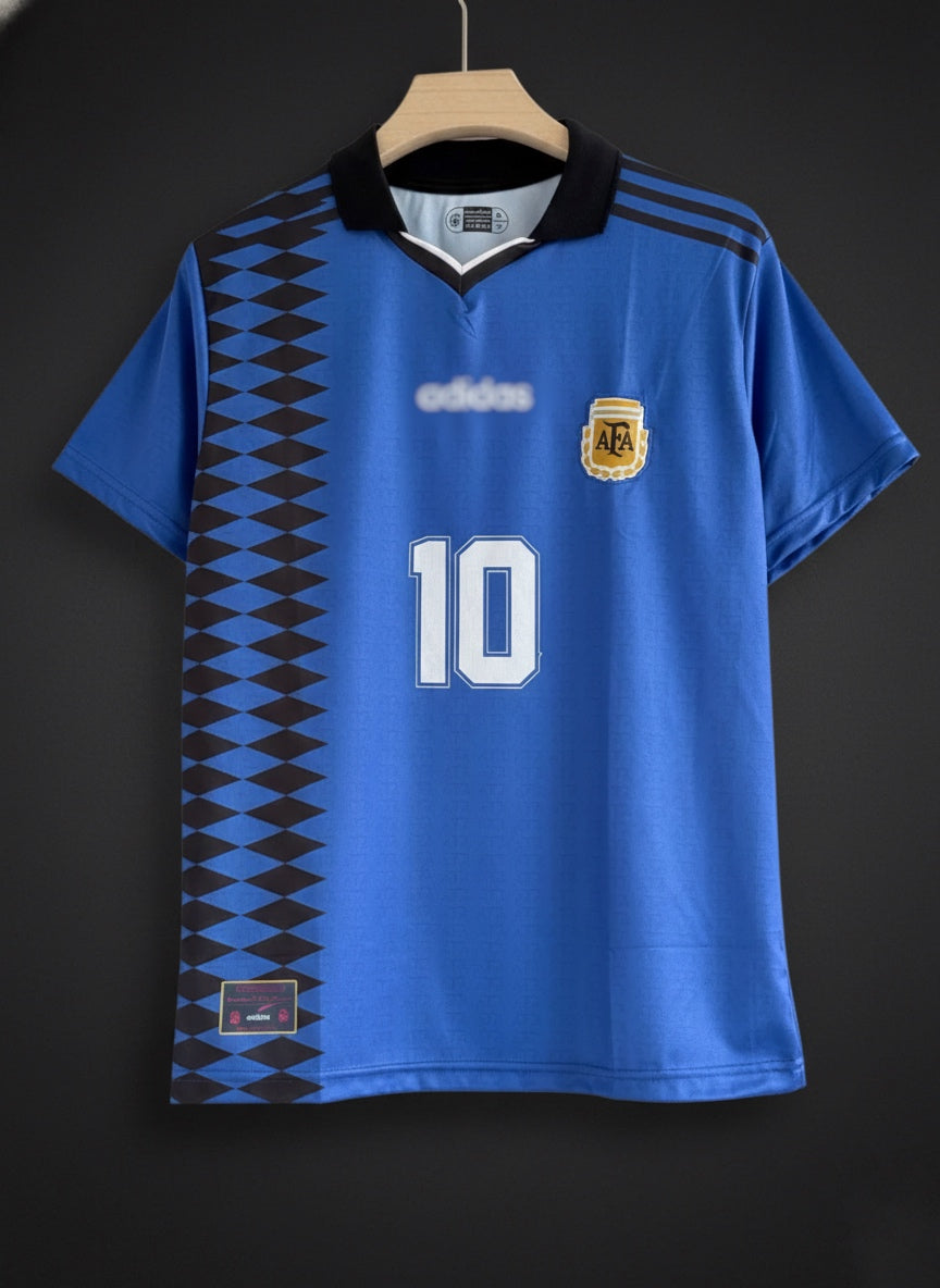 Messi #10 Argentina 1994 Away Jersey – Embroidery Edition
