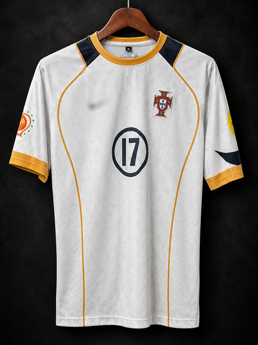 Ronaldo #17 | Portugal 2004 Euro Away | Embroidery Logos | Oversized Five Sleeves | haramball.in